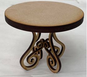 Round Table with Curly Legs Kit Laser Cut