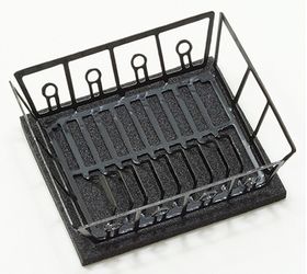 Black Dish Drainer with Mat (Dish Drainer: 1-11/16" x 1-11/16", Mat: 1-9/16" x 1-3/8")