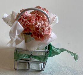 Wire Basket of Flowers by Kathy Brindle (20 x 13 x 32Hmm)