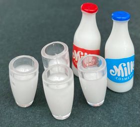 Milk Bottles and Glasses Set (Bottle 23H, Glasses 15Hmm)