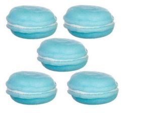 Food Blue Macarons 5 Pieces (0.125"H x 0.125"W x 0.125"D)