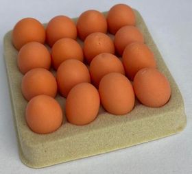 1:6 or Large 1:12 Scale Tray / Pallet of Eggs Brown (Tray:40 x 40mm, Egg:8 x 12mm)