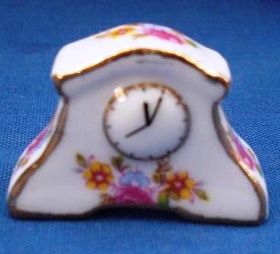 Clock Mantle Type Coloured Floral (33W x 10D x 23Hmm)