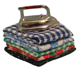 Pile of Ironing - Complete with Iron (30 x 30 x 20mm)