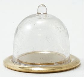 Gold Tray With Clear Dome (1 1/4" x 1 1/4")
