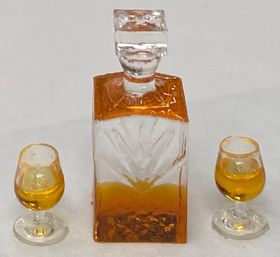 Crystal Decanter and Glasses Set (Darker) (Decanter 20H x 8 x 8mm)