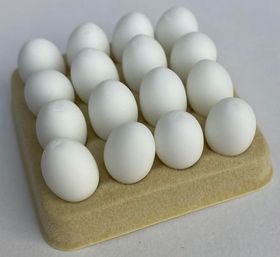 1:6 or Large 1:12 Scale Tray / Pallet of Eggs White (Tray:40 x 40mm, Egg:8 x 12mm)