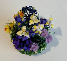 Tub of Flowers by Kathy Brindle (135Diam x 60Hmm)