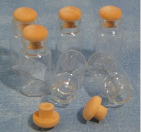 Glass Jars with Wood Stoppers Pk6