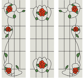 Simulated Stained Glass fits HW5035 (Panel Size:1-1/2" x 4-7/8")