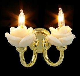 Wall Light 2 Arm with Flower Holder