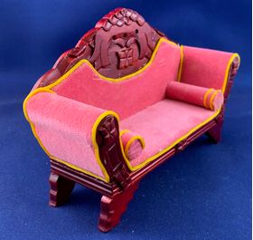 Lounge Sofa Mahogany, Pink (138 x 52 x 88Hmm)