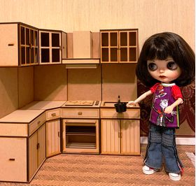 1:6 Kitchen Bench Unit (100W x 75D x 320H, Bench Height 120mm)