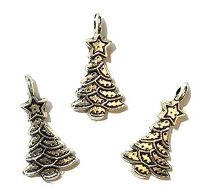 Silver Tree Ornaments 3pc (Christmas) (20mmH)