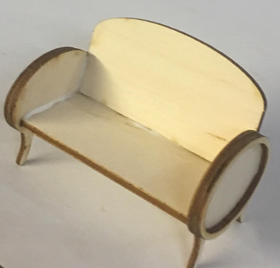 1:24 Laser Cut Art Deco Couch Kit