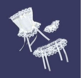 Corset and Suspender Belt White (2.125"H x 1.625"W x 0.125"D)