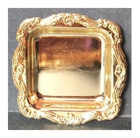 1:6 Scale Plastic Tray Gold Large Square (77 x 77mm)