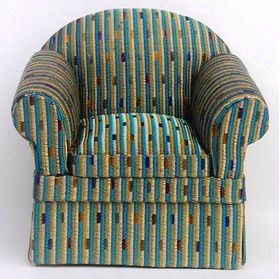 Armchair Green Aqua Striped (85 x 65 x 77H)