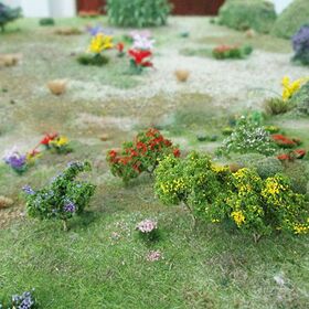 Flower Trees - Red, Pink, Yellow, Purple - HO Scale