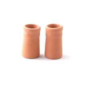 Small Round Chimney Pots Pk2 (3.3cm x 2cm)