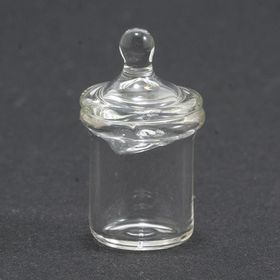 Glass Candy Jar with Lid (Jar Size: 7/16" W x 1/2" H x 7/16" D)