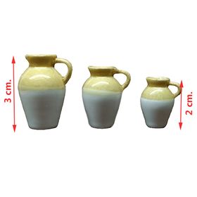 Vase Light Brown / White Set 3 (Large 30mm, Small 20mm)