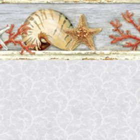 Coral and Starfish - Blue - Coral 1 Wallpaper (267 X 413mm)