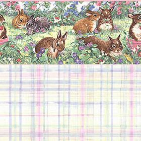 Bunnies - Plaid Wallpaper (267 X 413mm)