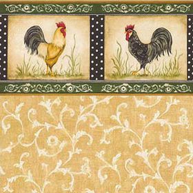 French Kitchen - Green - Scroll Wallpaper (267 X 413mm)