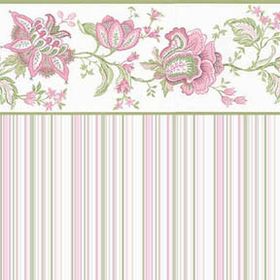 Jacobean-Pink-Stripe Wallpaper (267 X 413mm)
