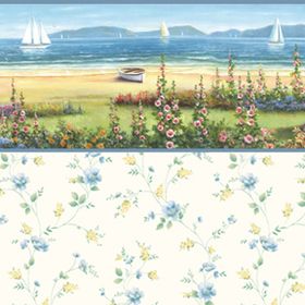 Seaside View - Floral Wallpaper (267 X 413mm)