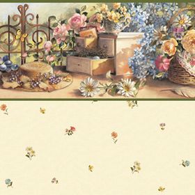 Iron Gate - Green - Floral Wallpaper (267 X 413mm)