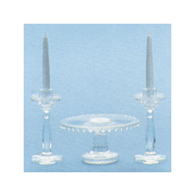 M-70C Cake Plate/Candlesticks Minikit, Crystal