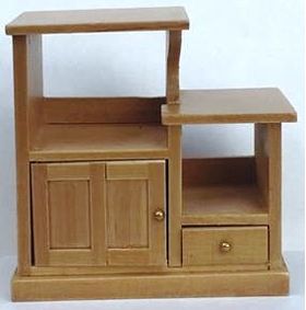 Step Shelf Unit Oak (80W x 40D x 80Hmm, low shelf 53H)