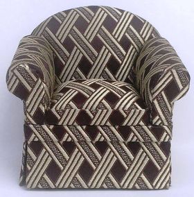 Armchair Brown with Cream DiamondArmchair Green Aqua Striped (85 x 65 x 77H)