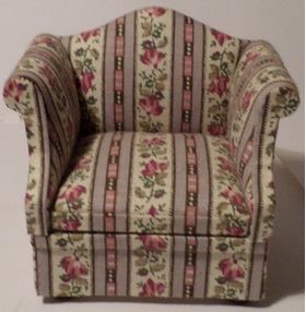 Chair Lilac Floral Stripe (77W x 60D x 75Hmm)