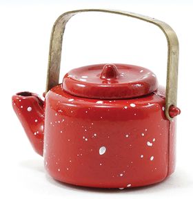Red Spatterware Tea Kettle (1/2" x 3/4")