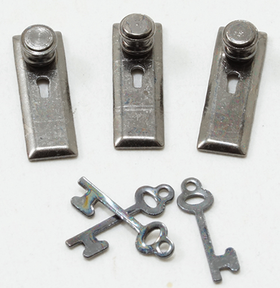 1:24 Scale Door Knob, Keyplate, Keys, Pewter, 6Pk (3/8" x 1/8")