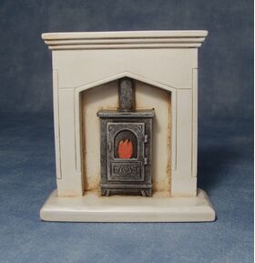 Fire Surround and Wood Burner (90 x 30 x 93Hmm)