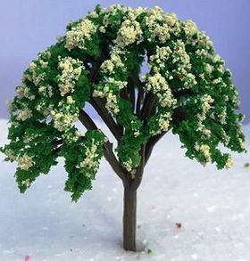 7cm Tree with Cream Flowers
