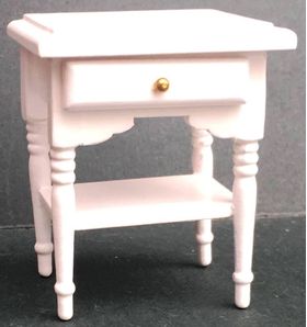 Side Table with Drawer and Shelf White (55w x 42D x 65H)