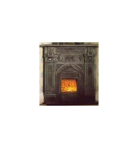 Lit Black Corner Fireplace without Bulb (80mmW 80mmD 80mmH)
