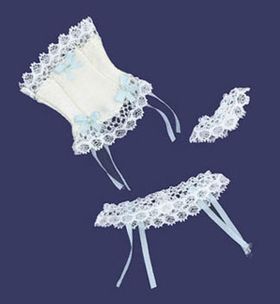 Corset and Suspender Belt Blue (2.125"H x 1.625"W x 0.125"D)