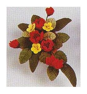 Box of 12 Red and Yellow Flowers (30mmH)