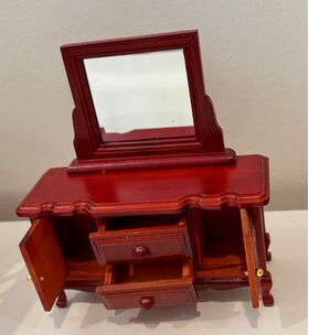 Cabinet with Mirror Mahogany (120 x 40 x 172Hmm) - Stock Clearance