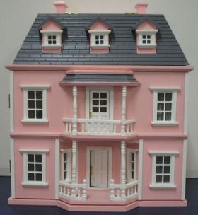 1:24 Pink Dollhouse (395H x 335W x 220D inc Chimney)