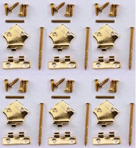 Hinges offset with Nails Brass 6/Pk (6x7 / 6x2mm)