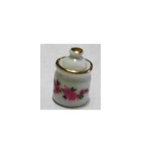 Jar with Lid Pink and White (20mmH x 13mmDiam)