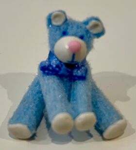 Teddy Bear Sitting Blue (24 x 25 x 21mm)