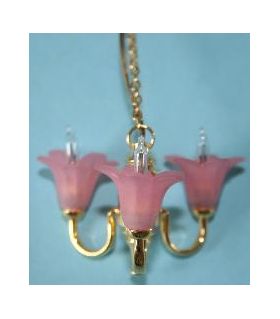 3 Arm Cranberry Shade Ceiling Light